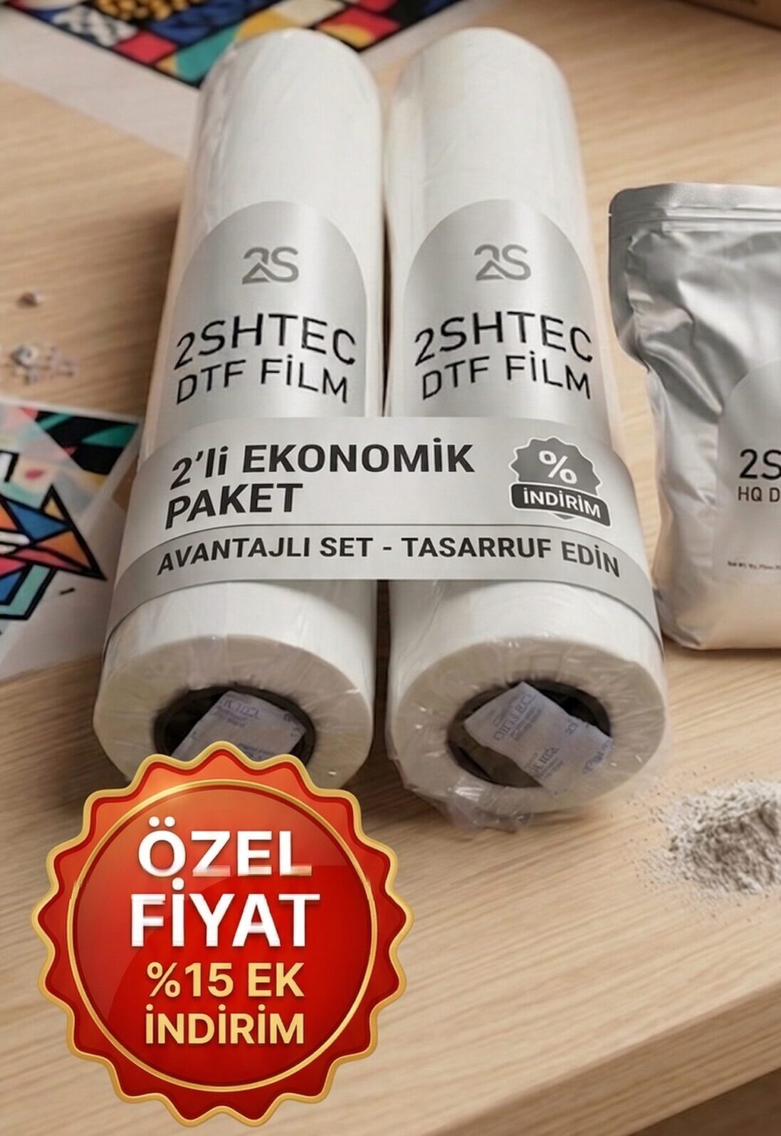 2 ADET DTF Çift Mat Film Rulo